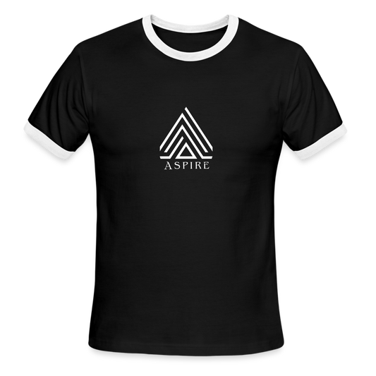 Aspire Men's White Ringer T-Shirt - black/white